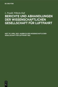 Jahrbuch der Wissenschaftlichen Gesellschaft für Luftfahrt 1922_cover