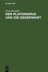 Der Platonismus und die Gegenwart_cover