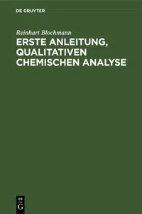 Erste Anleitung' qualitativen Chemischen Analyse_cover