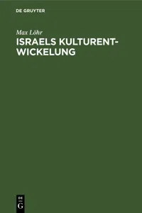 Israels Kulturentwickelung_cover