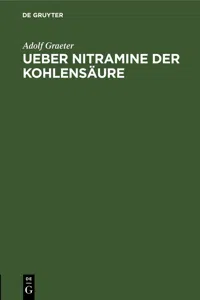 Ueber Nitramine der Kohlensäure_cover