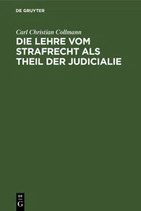 Die Lehre vom Strafrecht als Theil der Judicialie_cover