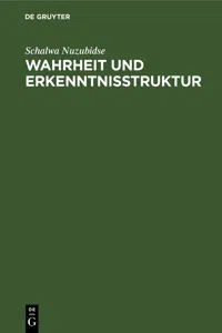 Wahrheit und Erkenntnisstruktur_cover