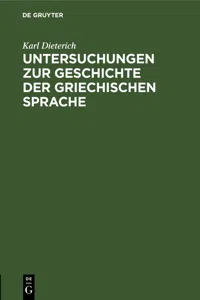 Untersuchungen zur Geschichte der griechischen Sprache_cover