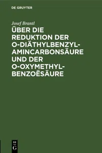 Über die Reduktion der o-Diäthylbenzylamincarbonsäure und der o-Oxymethylbenzoësäure_cover