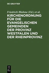 Kirchenordnung für die evangelischen Gemeinden der Provinz Westfalen und der Rheinprovinz_cover