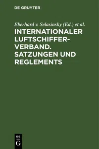 Internationaler Luftschiffer-Verband. Satzungen und Reglements_cover