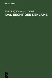 Das Recht der Reklame_cover