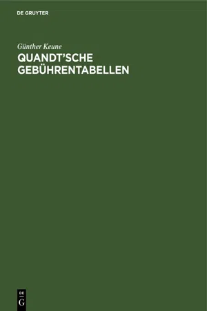 Quandt'sche Gebührentabellen