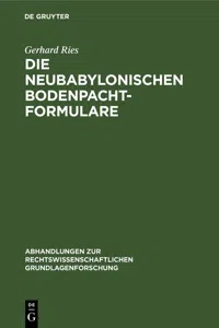 Die neubabylonischen Bodenpachtformulare_cover