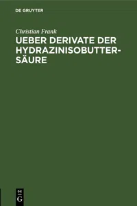 Ueber Derivate der Hydrazinisobuttersäure_cover