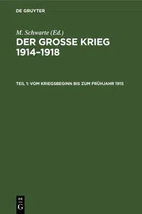 Vom Kriegsbeginn bis zum Frühjahr 1915_cover