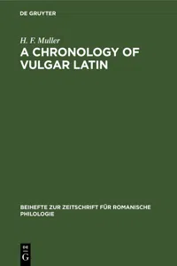 A Chronology of Vulgar Latin_cover