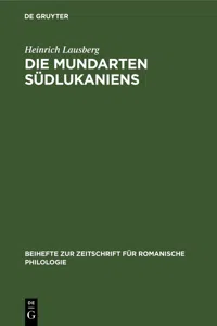 Die Mundarten Südlukaniens_cover