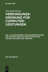 Die Besonderen Vertragsbedingungen für die Miete, den Kauf und die Wartung von EDV-Anlagen und -Geräten_cover