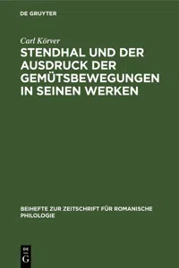 Stendhal und der Ausdruck der Gemütsbewegungen in seinen Werken_cover