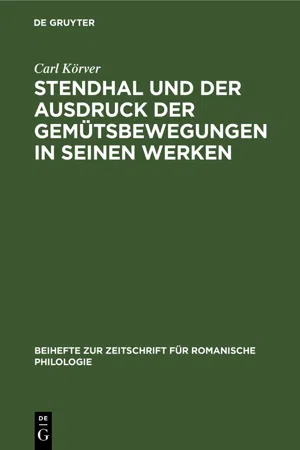 Stendhal und der Ausdruck der Gemütsbewegungen in seinen Werken