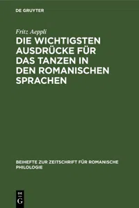 Die wichtigsten Ausdrücke für das Tanzen in den romanischen Sprachen_cover