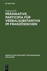 Prädikative Participia für Verbalsubstantiva im Französischen_cover