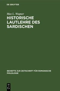 Historische Lautlehre des Sardischen_cover