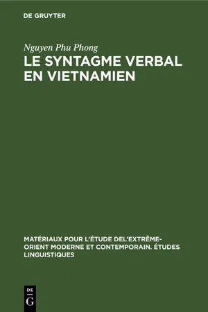 Le syntagme verbal en vietnamien