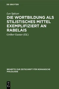 Die Wortbildung als stilistisches Mittel exemplifiziert an Rabelais_cover