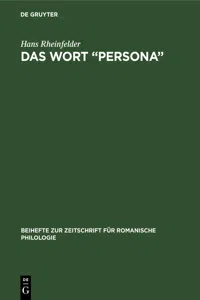 Das Wort "Persona"_cover