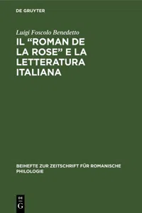 Il "Roman de la rose" e la letteratura italiana_cover