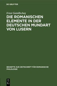 Die romanischen Elemente in der deutschen Mundart von Lusern_cover