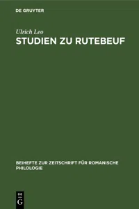 Studien zu Rutebeuf_cover