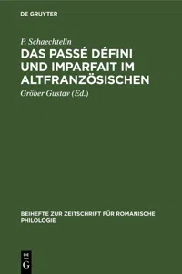 Das Passé défini und Imparfait im Altfranzösischen_cover