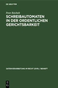 Schreibautomaten in der ordentlichen Gerichtsbarkeit_cover