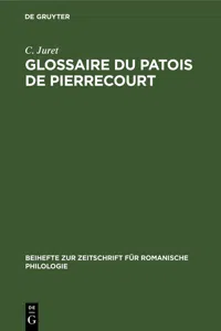 Glossaire du patois de Pierrecourt_cover