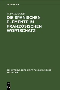 Die spanischen Elemente im französischen Wortschatz_cover