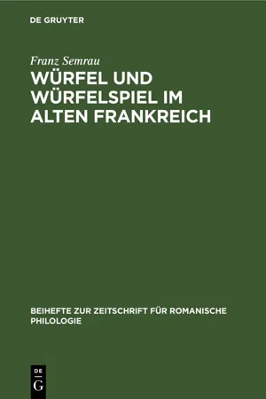 Würfel und Würfelspiel im alten Frankreich