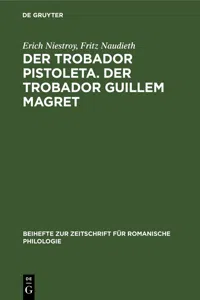 Der Trobador Pistoleta. Der Trobador Guillem Magret_cover