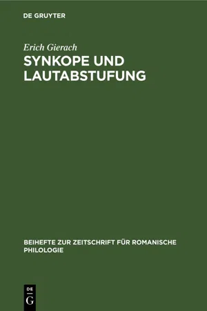 Synkope und Lautabstufung