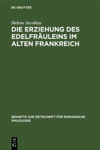 Die Erziehung des Edelfräuleins im Alten Frankreich_cover