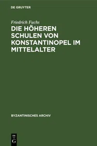 Die höheren Schulen von Konstantinopel im Mittelalter_cover