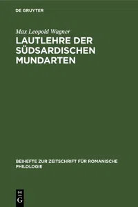 Lautlehre der Südsardischen Mundarten_cover