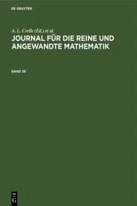 Journal für die reine und angewandte Mathematik. Band 39_cover