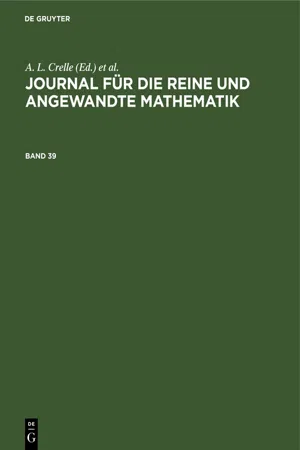 Journal für die reine und angewandte Mathematik. Band 39