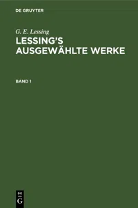 G. E. Lessing: Lessing's ausgewählte Werke. Band 1_cover