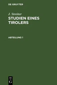 J. Streiter: Studien eines Tirolers. Abteilung 1_cover