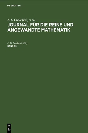 Journal für die reine und angewandte Mathematik. Band 65