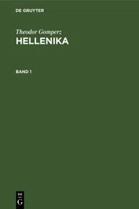 Theodor Gomperz: Hellenika. Band 1_cover