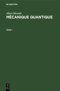 Albert Messiah: Mécanique quantique. Tome 1_cover