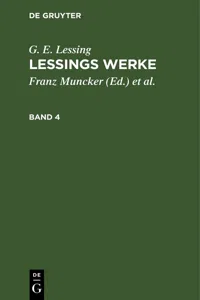 G. E. Lessing: Lessings Werke. Band 4_cover