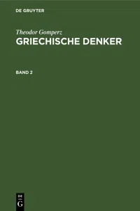 Theodor Gomperz: Griechische Denker. Band 2_cover