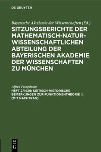 Kritisch-historische Bemerkungen zur Funktionentheorie II_cover